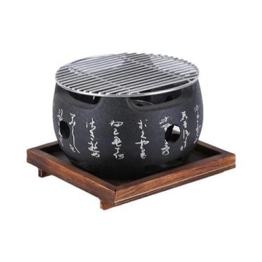 Imagem de Pequeno Mini Churrasqueira a Carvão Bandeja Fogão De Churrasco Domésti