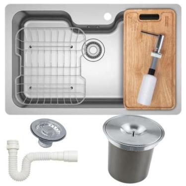 Imagem de Cuba Bell Franke 81x 51 com Acessórios 15188 com Lixeira 5L