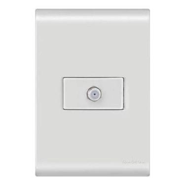 Imagem de Conjunto 4x2 1 Tomada De Tv Cabo Coaxial Liz Tramontina, Branco