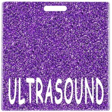 Imagem de Abamilaka Porta-cartões de ultrassom Bling Buddy Purple Nurse Gifts for Women Coworker Glitter Acrylic Badge Reel Buddies Acessórios de enfermagem Etiquetas de identificação horizontais cartões de