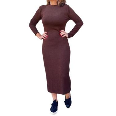 Imagem de Vestido Manga Longa Marrom - Le Julie, Marrom café, S