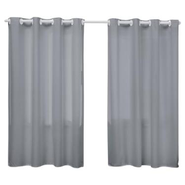Imagem de Cortina Oxford Escritório Sala ou Quarto 2,20M x 1,40M para Janela Liso Cores Vivas (CINZA)