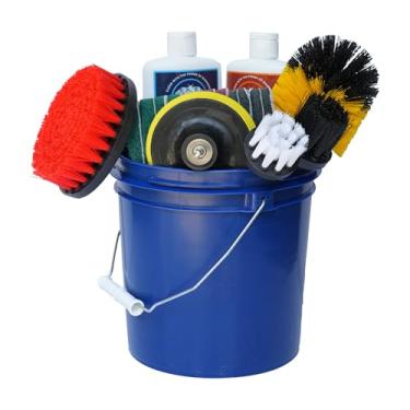 Imagem de Diamond Shine Kit completo de limpeza de brocas Har Water Stain – Conjunto de 20 peças com escovas de broca, balde e tampa, almofadas de limpeza e limpador para azulejos, banheiro, água dura, vidro de