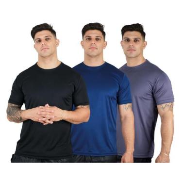Imagem de Kit 3 Camisetas Básicas Dry Fit Premium Leves P/ Academia Esporte Core
