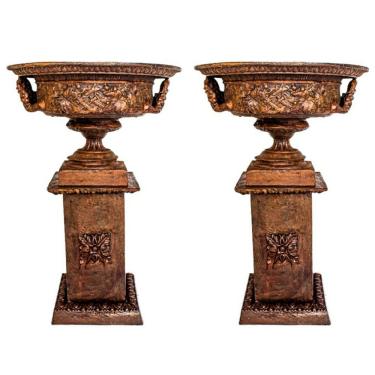 Imagem de Floreira + Base Decoração Jardim Arte Ferro Fundido