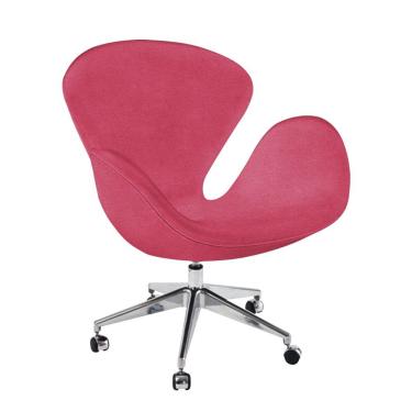 Imagem de Poltrona Swan Office Giratória Suede Rosa Cor Rosa