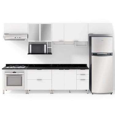 Imagem de Cozinha Completa Rubi Com 7 Portas 5 Gavetas E 5 Prateleiras Bartira Branco