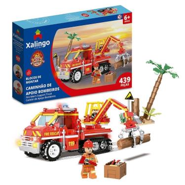 Imagem de Blocos De Montar Bombeiros Caminhão De Apoio 439 Peças Blocos De Montar Caminhão De Apoio 439 Peças