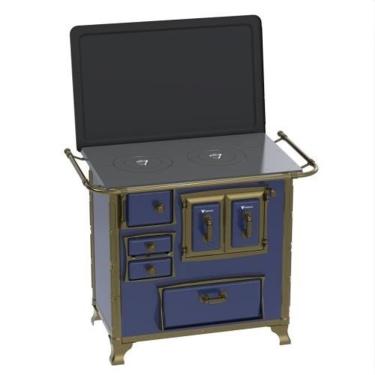 Imagem de Fogão A Lenha Venax Renaissance N1 Azul - Saída Direita