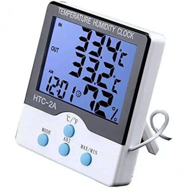 Imagem de Termômetro Medidor Temperatura Umidade Interno E Externo Com Higrômetro Htc - 2A