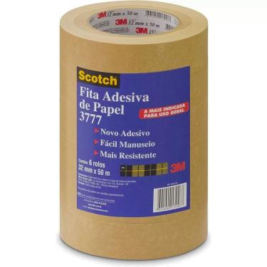 Imagem de Fita Adesiva De Papel Kraft 3777 32mm X 50m Com 6 Rolos Scotch 3m