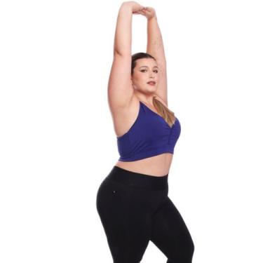 Imagem de Top Plus Size Fitness Feminino Sem Bojo Academia Decote - Brás e Cia, 