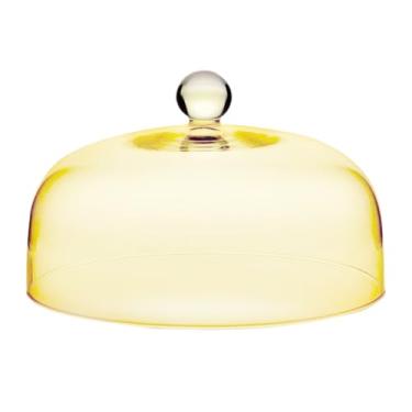 Imagem de Barski Vidro - Cúpula De Bolo Com Botão Âmbar Colorido 10" Diâmetro Design Elegante