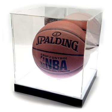 Imagem de b21design Caixa De Armazenamento Lembranças Com Espelho Para Capacete Futebol Americano, Tamanho Completo, Luzes Led, Acrílico Exibição (Basquete)