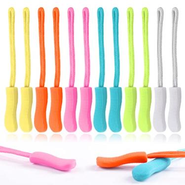 Imagem de CooBigo Pacote Com 12 Puxadores De Zíper Para Substituição, Aba Substituição Bolsa Golfe Mochila, Jaquetas, Calças, Botas, Casacos, Malas - Cores Claras (Extensor Universal)