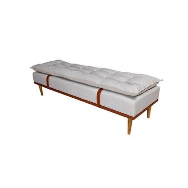 Imagem de Banco 2 Lugares Drop Off White e Natural 140 cm - Keva