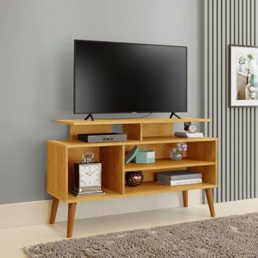 Imagem de Rack Lion para TV 42 polegadas com nichos e prateleiras naturale