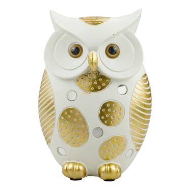 Imagem de Enfeite Delicado Decoração Rack Coruja Branca - 14cm