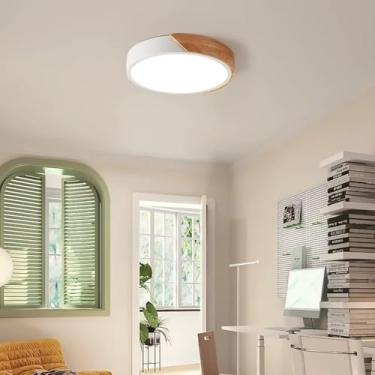 Imagem de Luminária Plafon Teto Sobrepor Led 25w Bivolt 3 Em 1 Siena Madeira