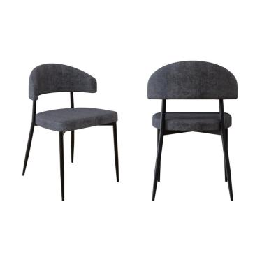 Imagem de 2 Unidades Cadeira Bless Fixa C/4 Pés 53 X 55 X 78cm. Lautrec Grafite Lautrec Grafite