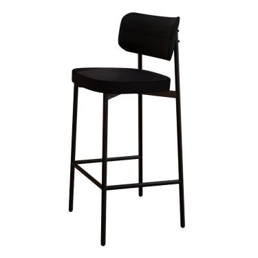 Imagem de Banqueta Alloa Fixa Pés 50 X 44,7 X 103,5 Mm Com Pés Pretos - Corriente Preto - Preto Fosco Epoxi