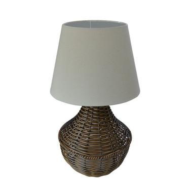 Imagem de Abajur De Mesa Junco Avelã Cúpula Bege