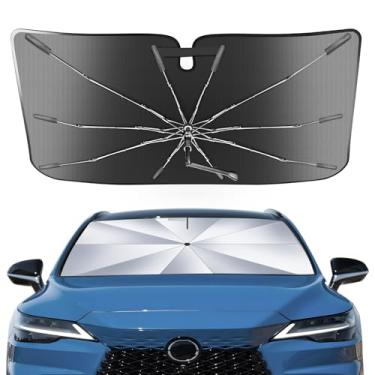 Imagem de Guarda-sol portátil para para-brisas personalizado adequado para Lexus RX 2023-2025, 2 em 1 cristal de gelo durável guarda-chuva compacto sombra UPF50+ UV proteção contra isolamento térmico janela