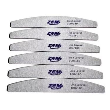 Imagem de Kit 20  ultra Lixa Unha Profissional Banana 100/180 Lavável - ZEM