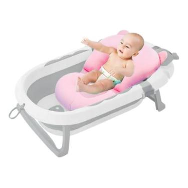 Imagem de Banheira Compacta Portátil Com Cama Ergonômica Para Bebê - Tibaby, Ros