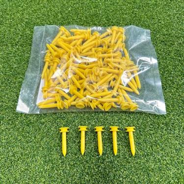 Imagem de LM sports Camisetas de golfe de plástico Step Down | Camisetas de castelo de golfe curtas premium | 100 unidades, 3,5 cm (amarelo)