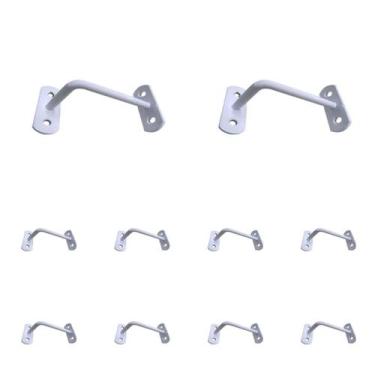 Imagem de Suporte Corrimão Branco De Aço Escada Zamar C10pç