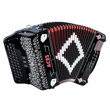 Imagem de Hohner Acordeão diatônico ACES II FBbEb - Preto (ACES II FBK)