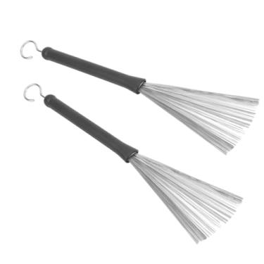 Imagem de SPYMINNPOO Aço de Arame de Aço Inoxidável Revestido de Borracha -pincel -drum conjunto, Pincéis de Tambor de Jazz Ajustáveis ​​e Imparáveis, Bastões de 2pcs para Acessórios de Percussão para Músicos
