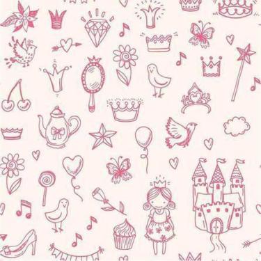 Imagem de Papel de Parede Adesivo Princesa Rosa 276898322 0,58x2,5M - Adesivo BR