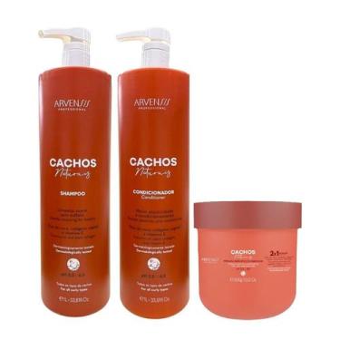 Imagem de Kit Arvensis Cachos Naturais - Shampoo 1L + Condicionador 1L + Máscara