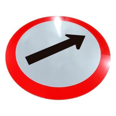 Imagem de Kit 3 Placas de Sinalização, Condomínio, Sentido de Circulação, Refletiva, 50cm, em ACM 3mm (alumínio composto)