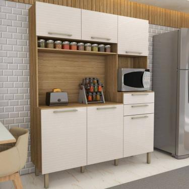 Imagem de Cozinha Compacta Montano 6 Portas 2 Gavetas Freijó/Soft - Panorama Móveis