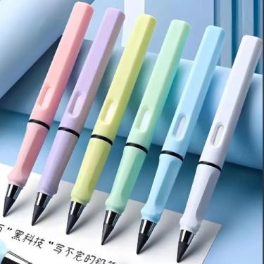 Imagem de Kit 6 Colorido Lápis Infinito Tecnologia Eterno Com Pontas Durável Sem