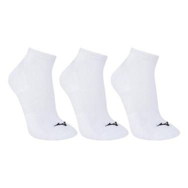 Imagem de Kit Meia Mizuno Prime Unissex 3 Pares, Branco, Preto, 39/44