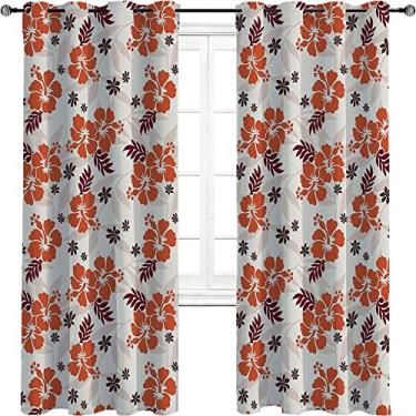 Imagem de Cortinas blackout Havaí para quarto - Isolamento térmico, economia de energia e redução de ruído, cortina de sombra superior com anel de redução de ruído trançado de três camadas, L 213 x C 272 cm