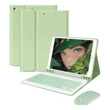 Imagem de Capa Tablet + Teclado Bluetooth + Mouse Para iPad Air4/Air5 10.9 Polegadas(verde claro, Teclado comum)
