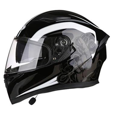 Imagem de Capacete De Motocicleta Integral Com Bluetooth Moto Capacetes Viseira Dupla Capacete De Moto De Corrida Para Cruzadores, CC34, head circumference/57-58cm