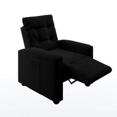 Imagem de Poltrona Reclinável Elétrica Titano Veludo Preta - Modern