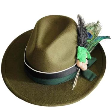 Imagem de Chapéus Fedora para mulheres - Chapéu de feltro de aba larga para casamento - Chapéu Panamá para festa 2025 - Envio dos Estados Unidos, Verde X, One Size-Medium