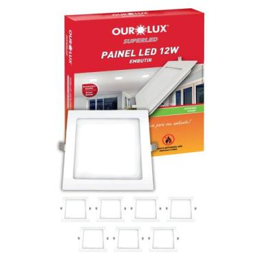 Imagem de 7 Painel Plafon Ourolux de Embutir 12W Bivolt Cor da Luz 6500K Branco 