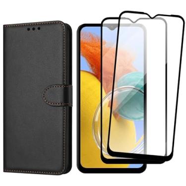 Imagem de Capa Capinha Carteira Para Galaxy M14 Capinha Flip Case + 2 Películas de Vidro Temperado 3D