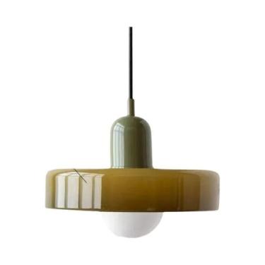 Imagem de Luminária Pendente De Vidro Nórdico Retrô E27 Led Lustre Para Sala De 