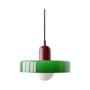 Imagem de Luminária Pendente De Vidro Nórdico Retrô E27 Led Lustre Para Sala De 