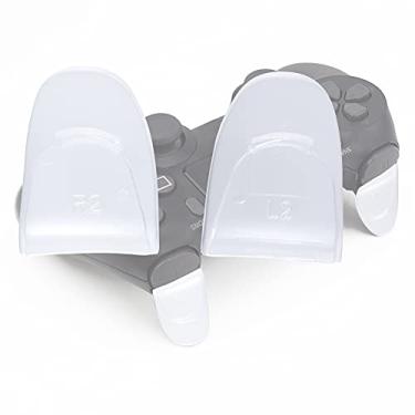Imagem de GOWENIC L2 R2 Trigger Extenders para PS 4, 1 par L2 Botões R2 Extensão de Extensões de Gatilho para o Controlador PS 4, Design Estendido e Anti-deslizamento (Transparente)