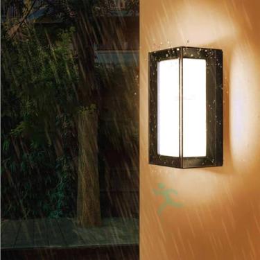 Imagem de Lâmpadas LED de parede externas com sensor de movimento IP65 à prova d'água iluminação de parede luzes de varanda arandela de parede moderna luz de segurança externa interna/externa para cerca de